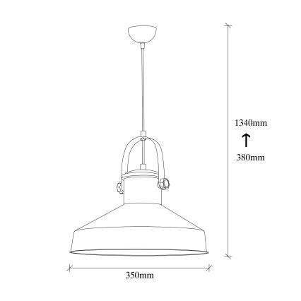 Lampada a sospensione su cavo DODO 1xE27/40W/230V bianco/bronzo