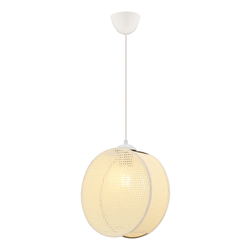 Lampada a sospensione su cavo DRUM 1xE27/60W/230V crema