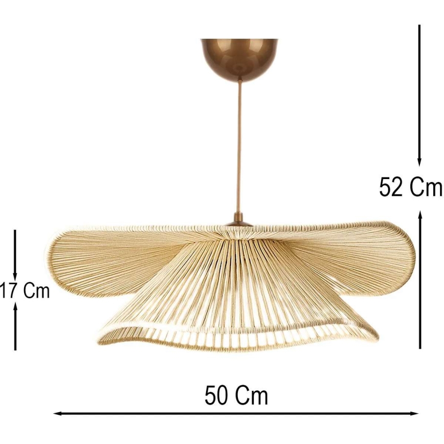 Lampada a sospensione su cavo DUVELA 1xE27/40W/230V beige