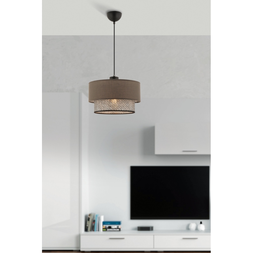 Lampada a sospensione su cavo ECHO 1xE27/60W/230V marrone/grigio