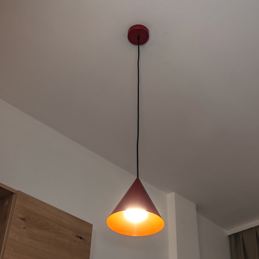 Lampada a sospensione su cavo ETNA II 1xE27/15W/230V Ø 18,5 cm rossa