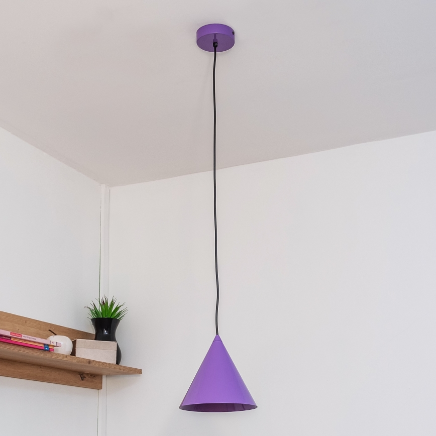 Lampada a sospensione su cavo ETNA II 1xE27/15W/230V Ø 18,5 cm viola