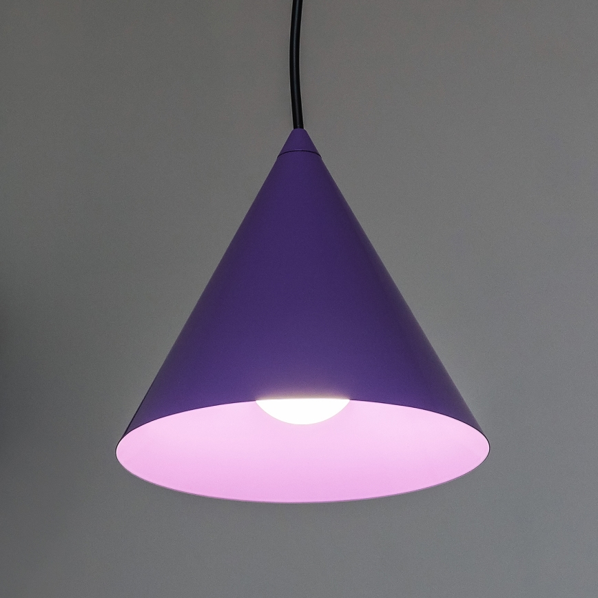 Lampada a sospensione su cavo ETNA II 1xE27/15W/230V Ø 18,5 cm viola