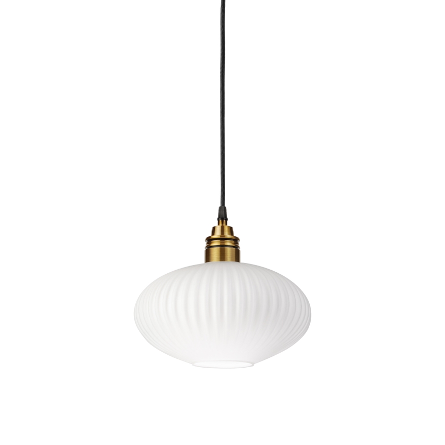 Lampada a sospensione su cavo HECTOR 1xE27/15W/230V bianco/ottone Ø 25 cm