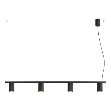 Lampada a sospensione su cavo KARBON 4xGU10/10W/230V nero