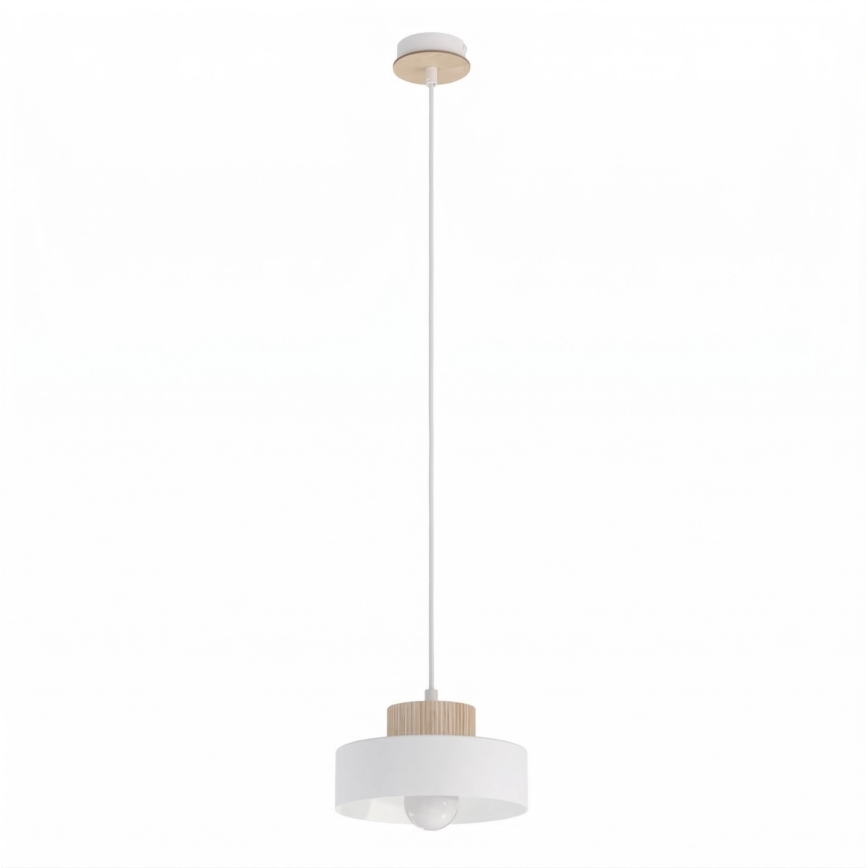 Lampada a sospensione su cavo KIVI 1xE27/15W/230V bianca