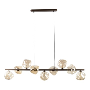 Lampada a sospensione su cavo LAVA 9xG9/8W/230V bronzo/beige fumé