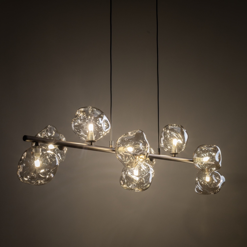 Lampada a sospensione su cavo LAVA 9xG9/8W/230V bronzo/beige fumé