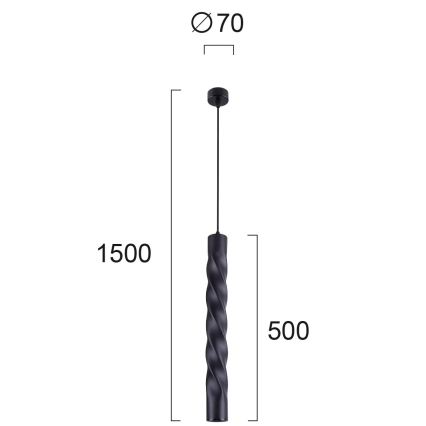 Lampada a sospensione su cavo MARLEY 1xGU10/30W/230V nero