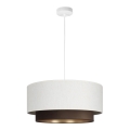 Lampada a sospensione su cavo NATIA 1xE27/60W/230V Ø 45 cm bianco/marrone