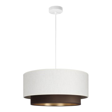 Lampada a sospensione su cavo NATIA 1xE27/60W/230V Ø 45 cm bianco/marrone