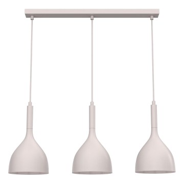 Lampada a sospensione su cavo NOAK 3xE27/15W/230V, colore crema