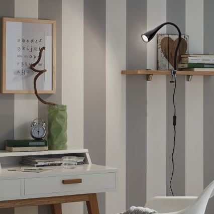 Lampada con clip 1xGU10/3W/230V nera