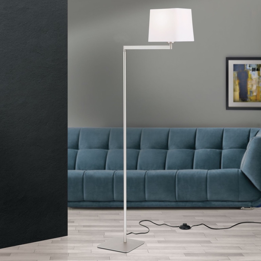 Lampada con piedistallo CARLTON 1xE27/40W/230V bianco/cromo opaco