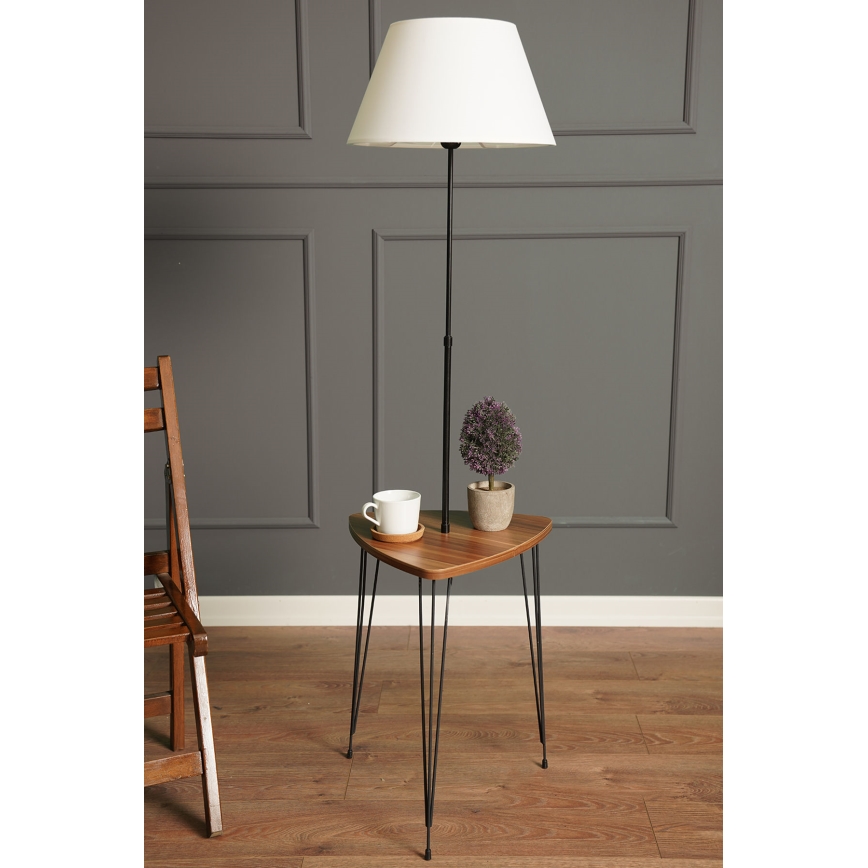Lampada con piedistallo con tavolo 1xE27/40W/230V nero/marrone