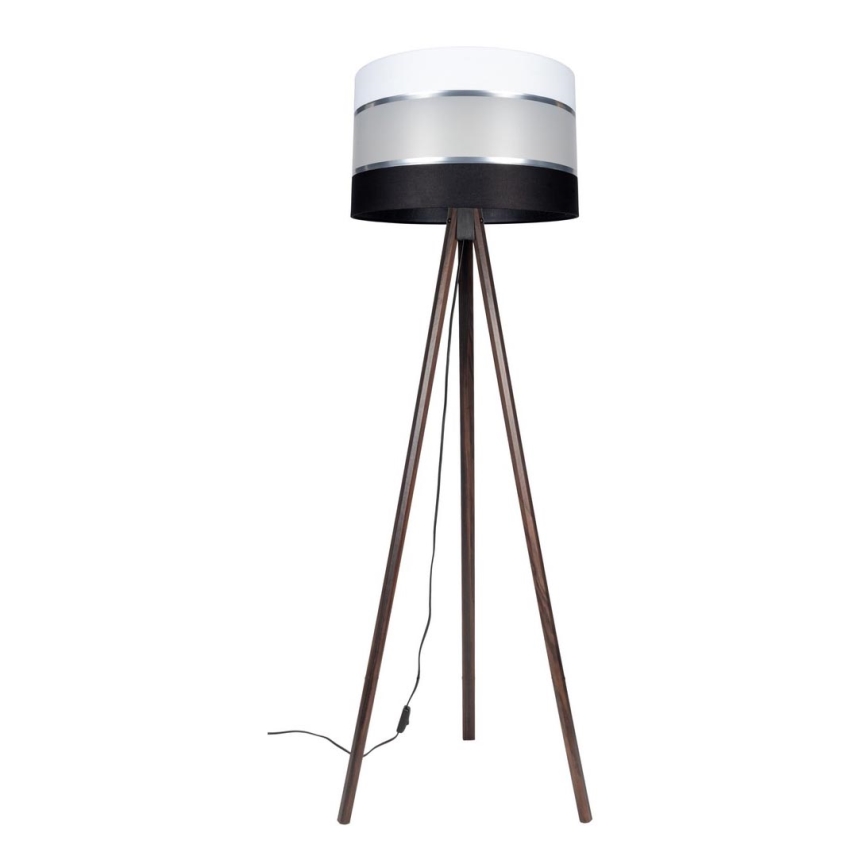 Lampada con piedistallo CORAL 1xE27/60W/230V marrone/nero/bianco/cromo opaco