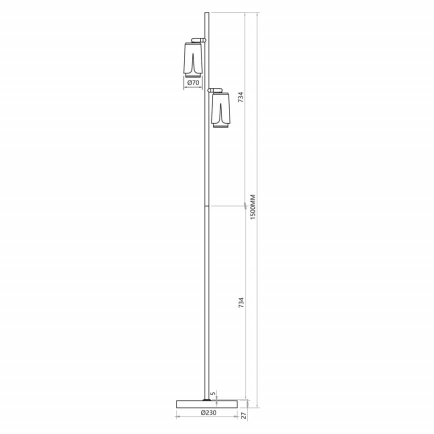 Lampada con piedistallo FIORE 2xGU10/8W/230V nero