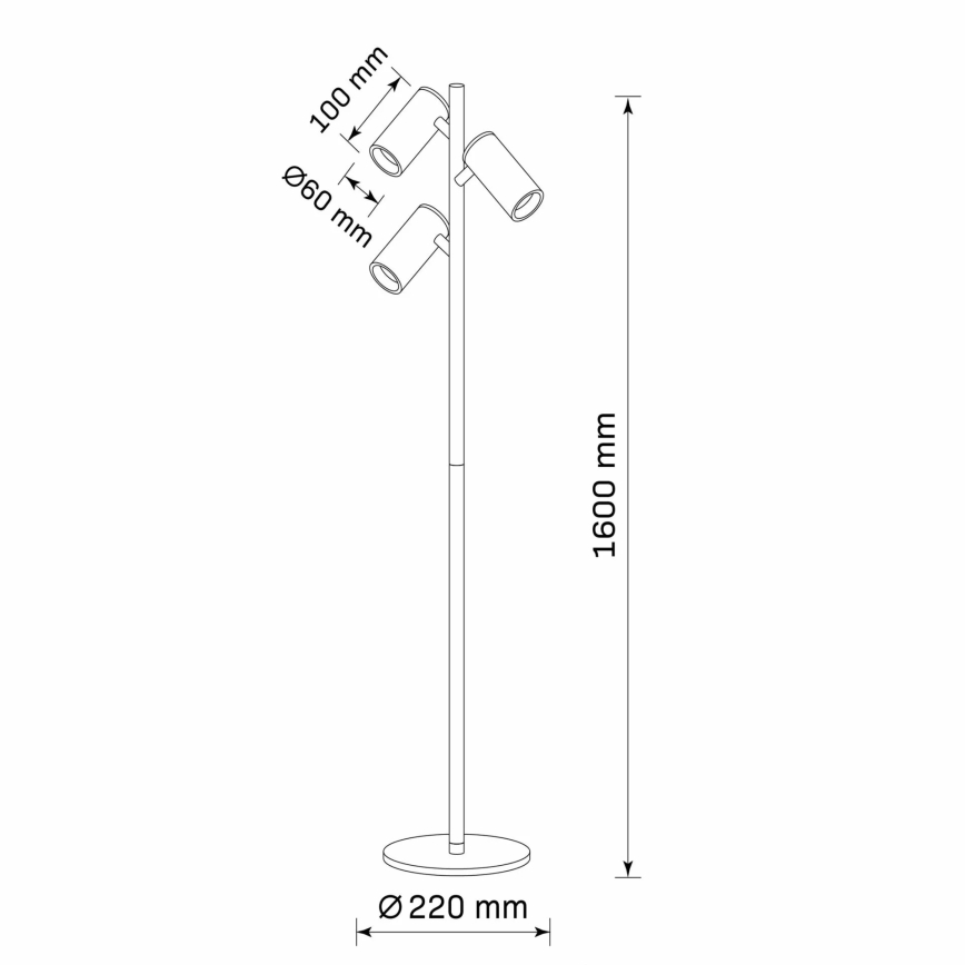 Lampada con piedistallo MARIBEL 3xGU10/12W/230V nero