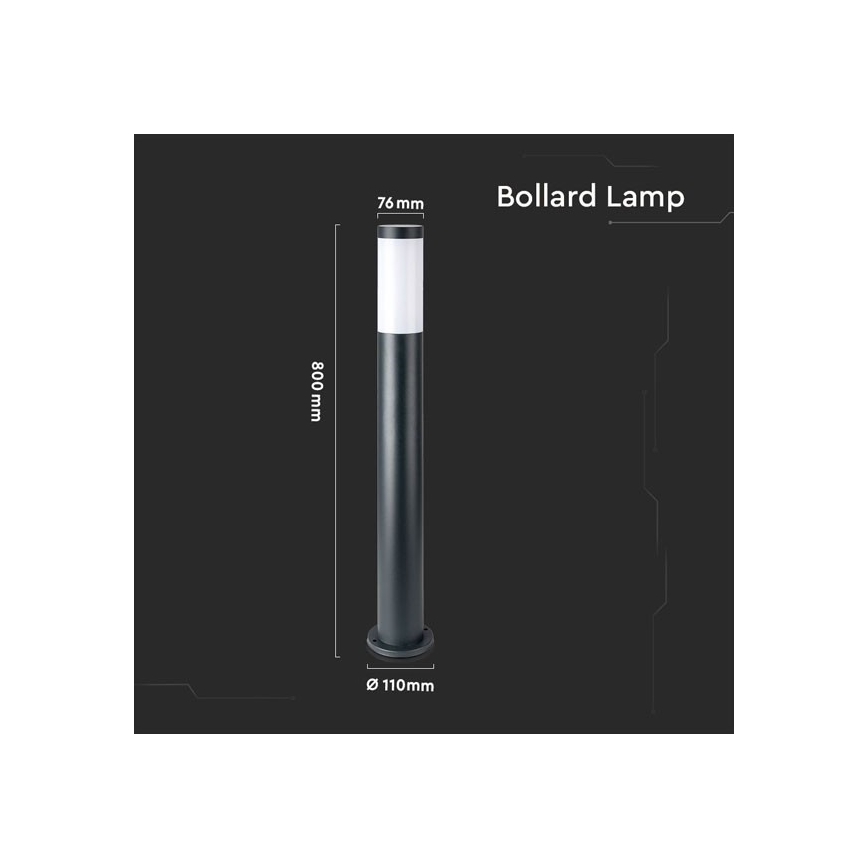 Lampada da esterno 1xE27/60W/230V IP44 80cm nera