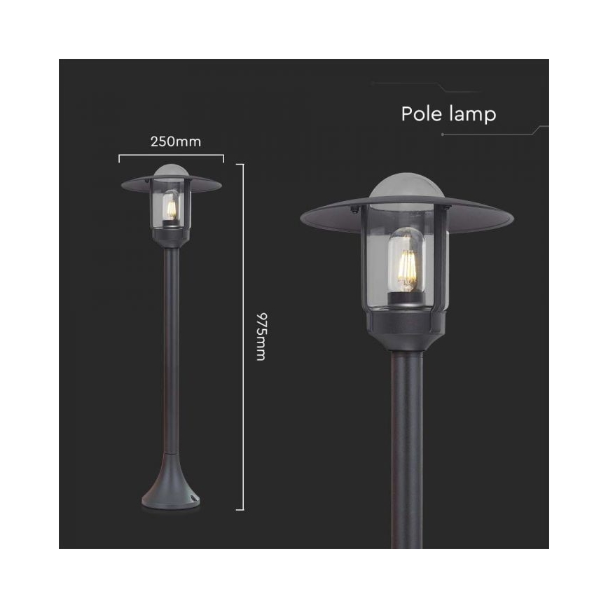 Lampada da esterno 1xE27/60W/230V IP44 nero
