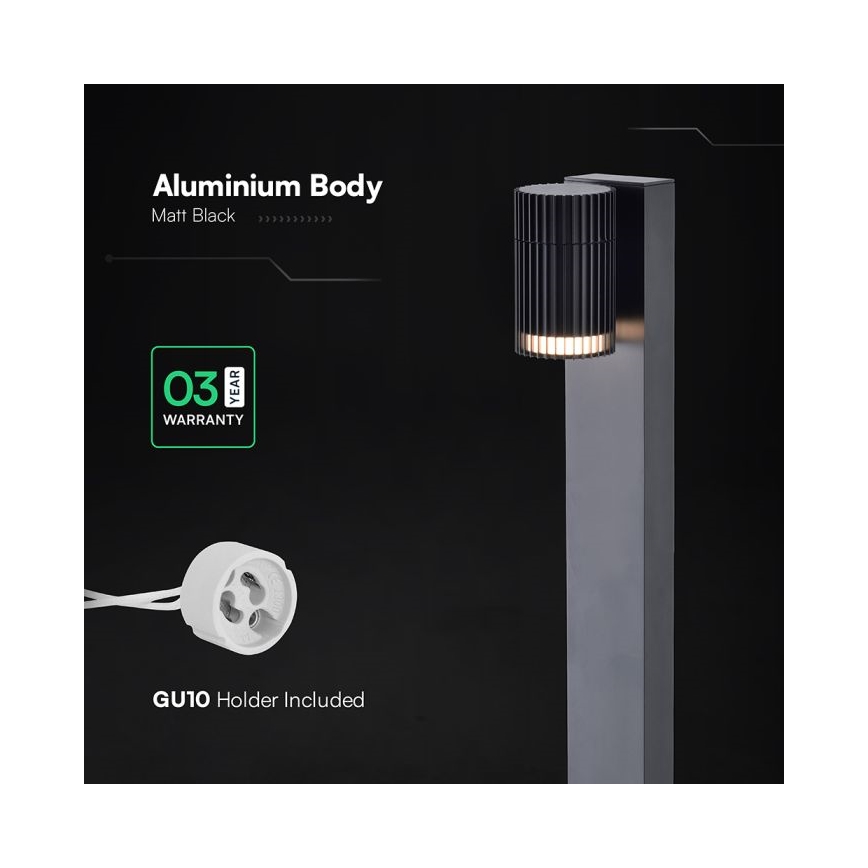 Lampada da esterno 1xGU10/10W/230V IP44 80 cm nera