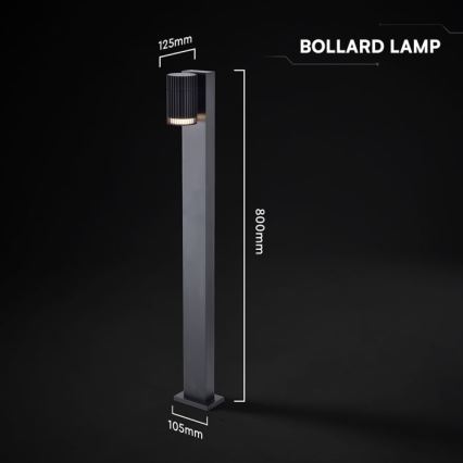 Lampada da esterno 1xGU10/10W/230V IP44 80 cm nera