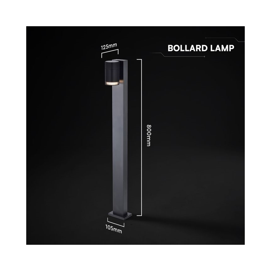 Lampada da esterno 1xGU10/10W/230V IP44 80 cm nera