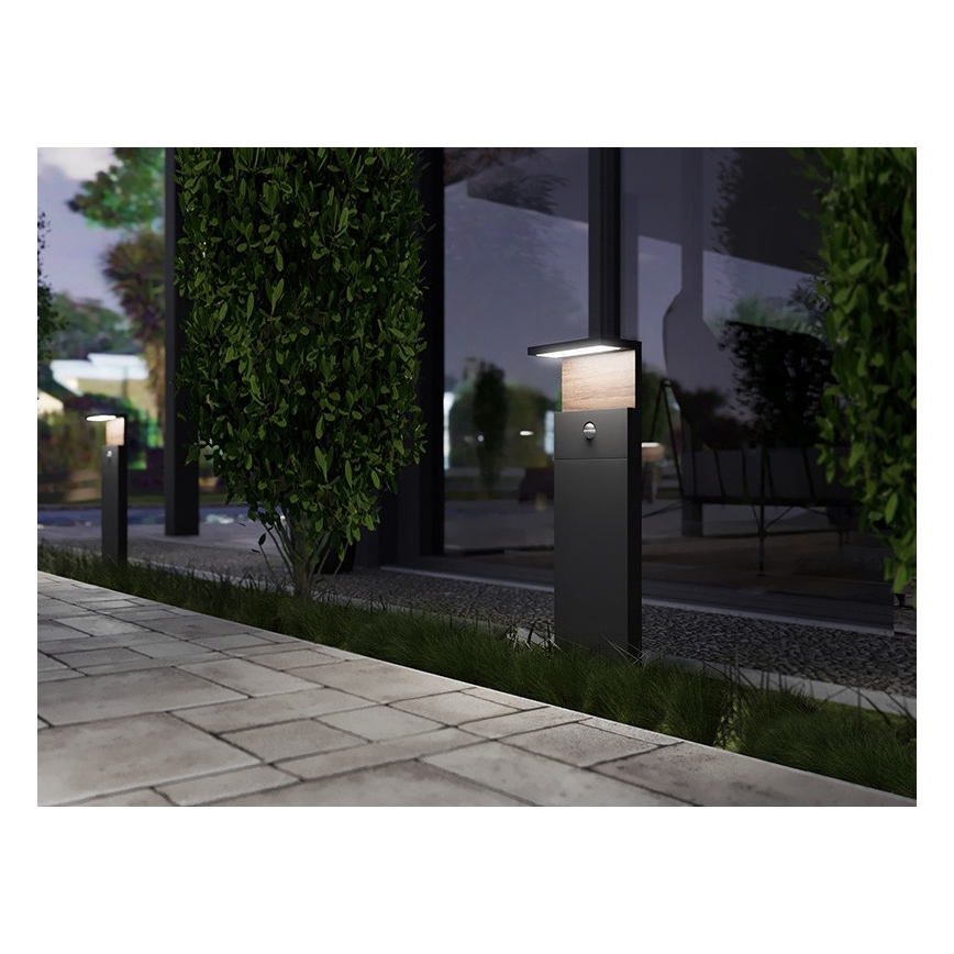 Lampada da esterno a LED con sensore NATURA LED/12W/230V 4000K IP54 marrone/antracite