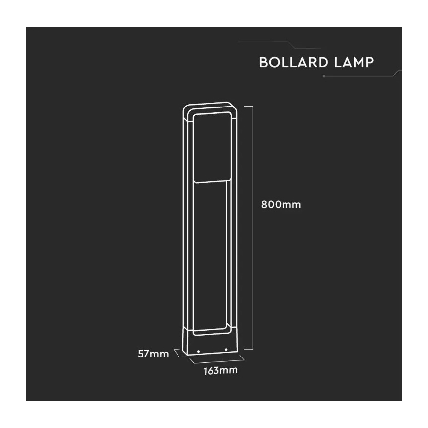 Lampada da esterno a LED SAMSUNG CHIP LED/10W/230V 3000K IP65 nero