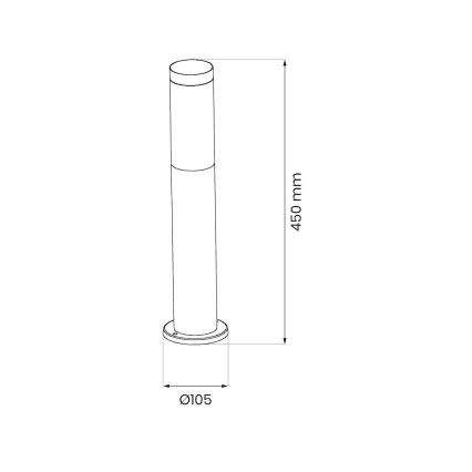 Lampada da esterno BROOKLYN 1xE27/60W/230V 45 cm IP44 cromo opaco
