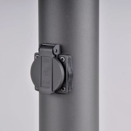 Lampada da esterno con presa DALLAS 1xE27/12W/230V IP44 grafite