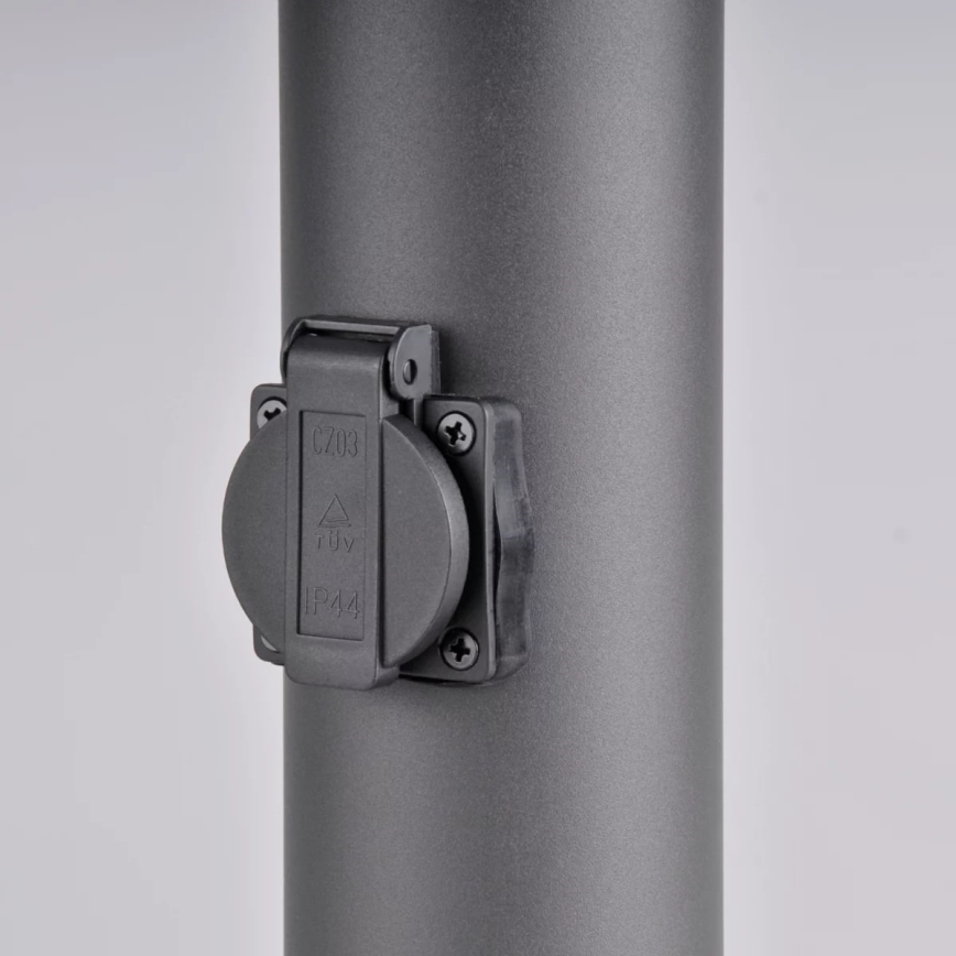 Lampada da esterno con presa DALLAS 1xE27/12W/230V IP44 grafite