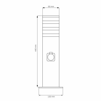 Lampada da esterno con presa TEKSAS 1xE27/20W/230V IP54 44 cm