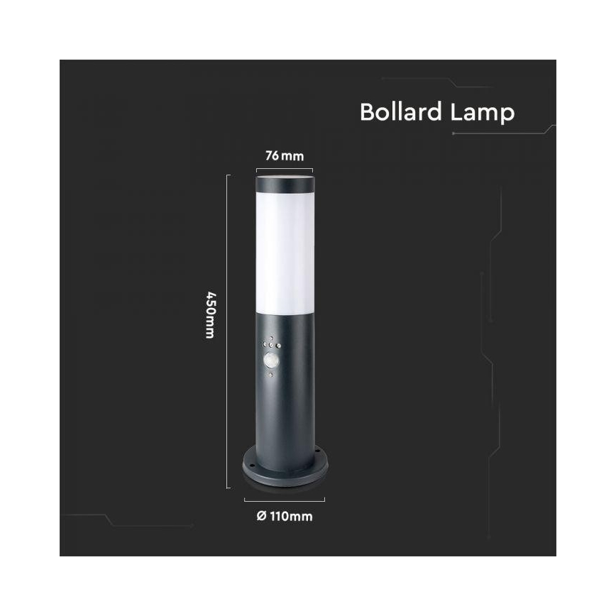 Lampada da esterno con sensore 1xE27/60W/230V IP44 45cm antracite