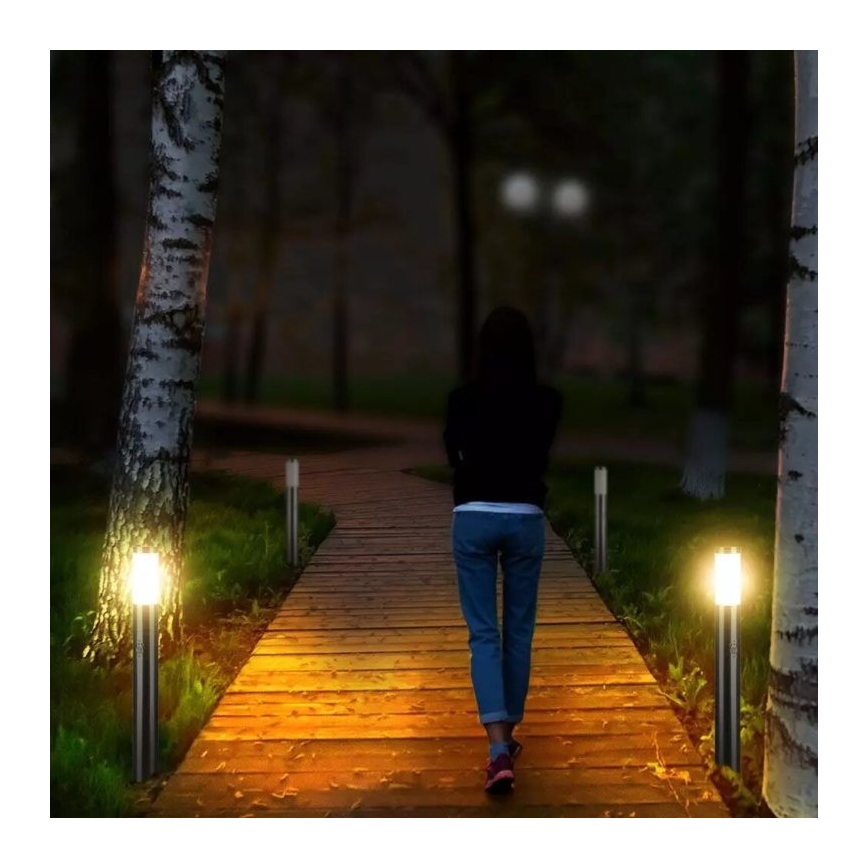 Lampada da esterno con sensore 1xE27/60W/230V IP44 80cm cromo opaco