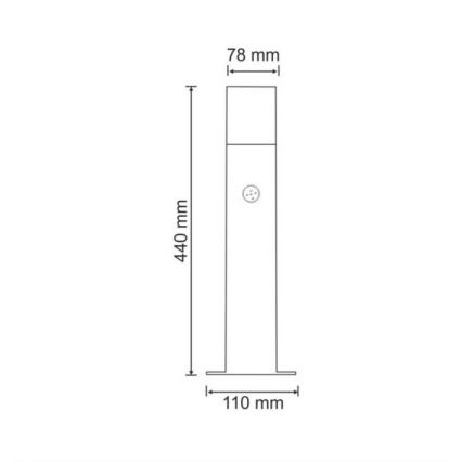 Lampada da esterno con sensore NEW YORK 1xE27/12W/230V IP44 44 cm grafite