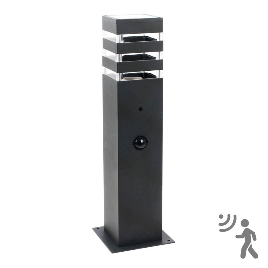 Lampada da esterno con sensore TEKSAS 1xE27/12W/230V IP44 44 cm grafite