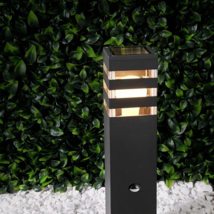 Lampada da esterno con sensore TEKSAS 1xE27/12W/230V IP44 44 cm grafite