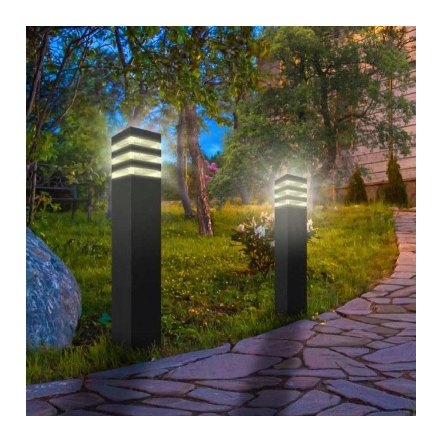 Lampada da esterno con sensore TEKSAS 1xE27/12W/230V IP44 44 cm grafite