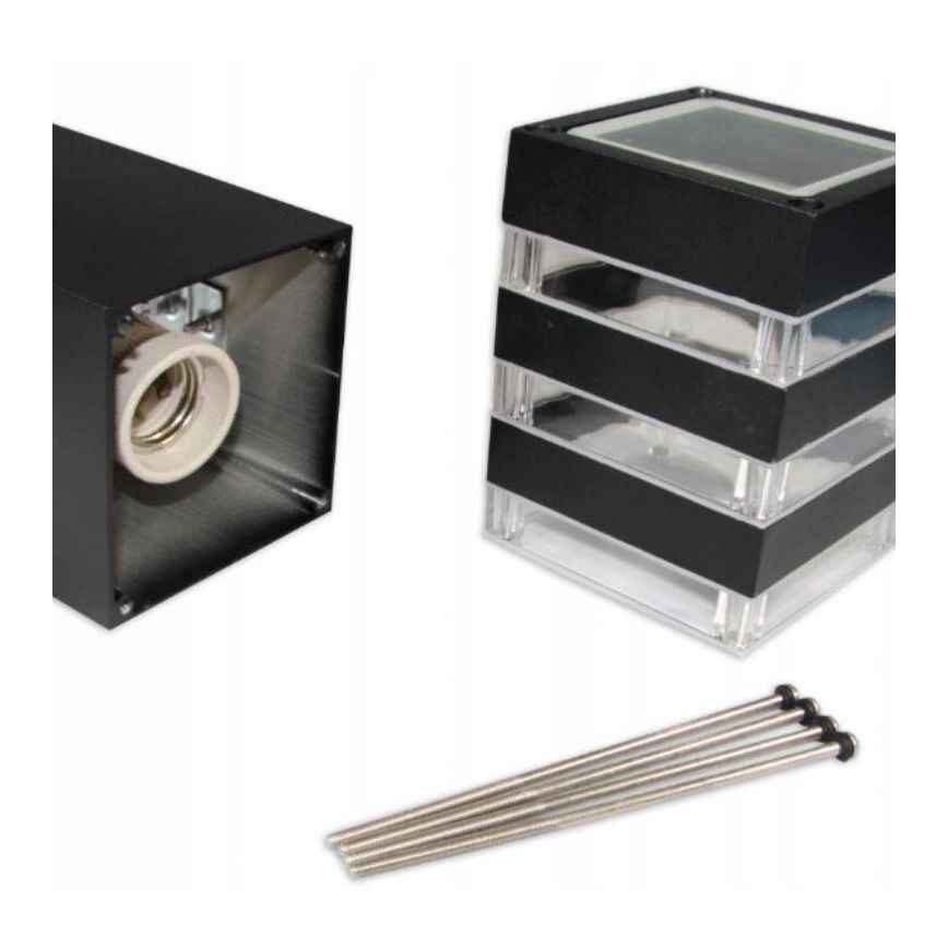 Lampada da esterno con sensore TEKSAS 1xE27/12W/230V IP44 44 cm grafite
