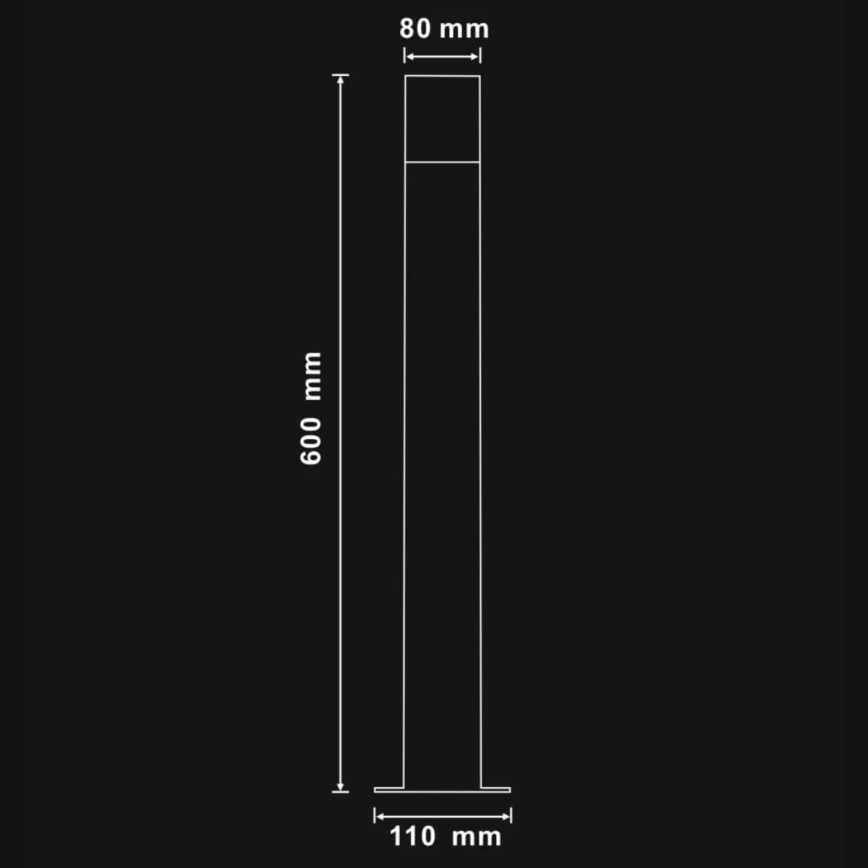Lampada da esterno DALLAS 1xE27/12W/230V IP44 60 cm antracite
