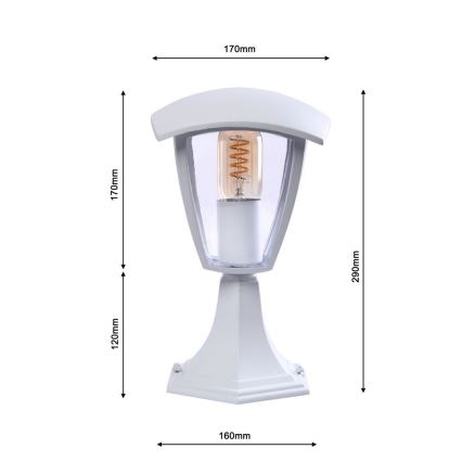 Lampada da esterno FOX 1xE27/40W/230V IP44 bianca