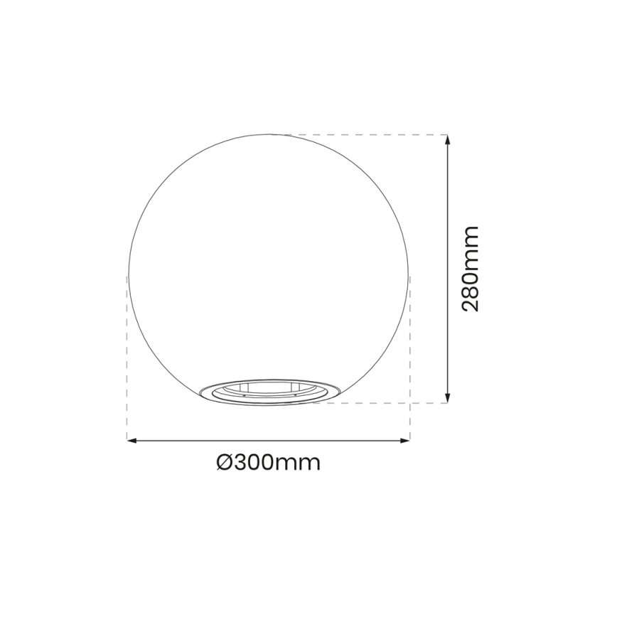 Lampada da esterno GLOBO 1xE27/60W/230V diametro 30 cm IP44