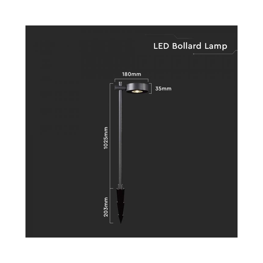 Lampada da esterno LED/7W/230V 4000K IP65 nera
