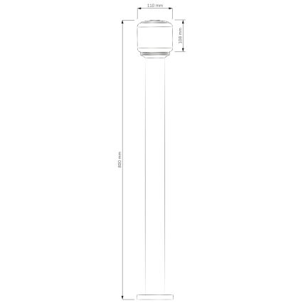 Lampada da esterno MADRID 1xE27/12W/230V 80 cm IP44 nera