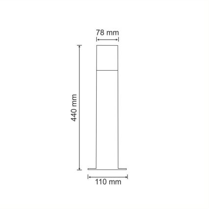 Lampada da esterno NEW YORK 1xE27/12W/230V IP44 44 cm grafite