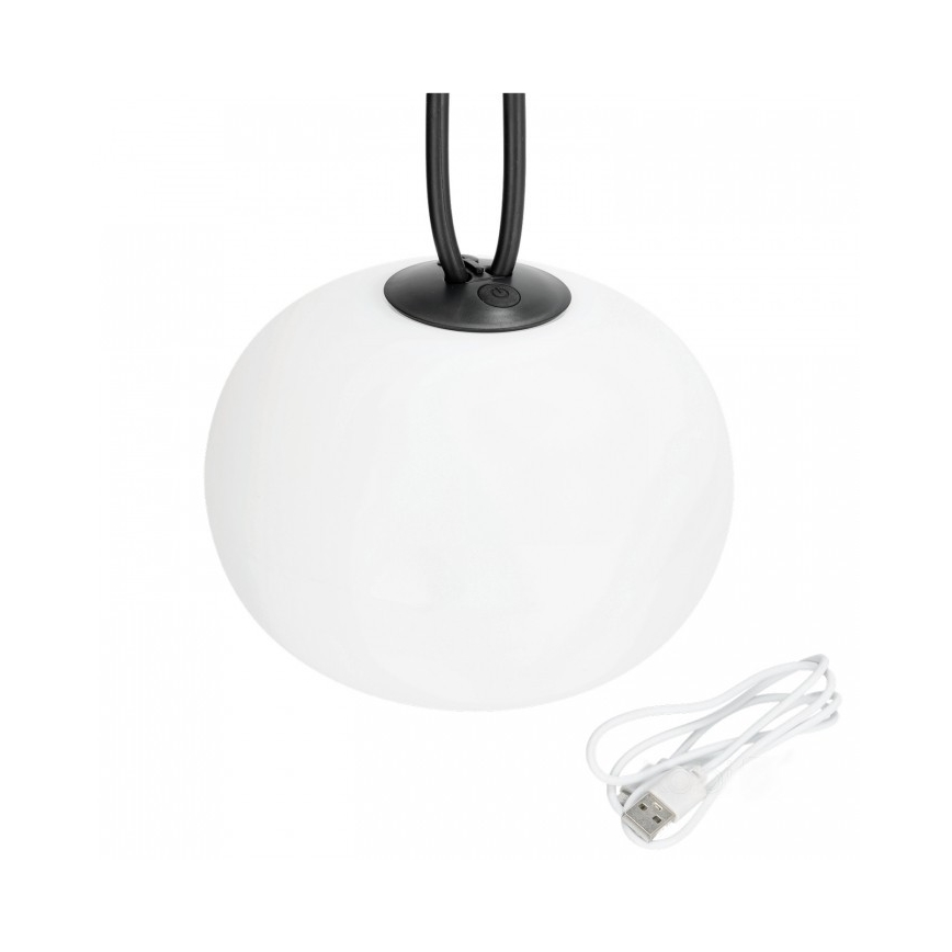 Lampada da esterno ricaricabile e dimmerabile VENEZIA LED/1,5W/5V 2500K IP54 2600 mAh nera