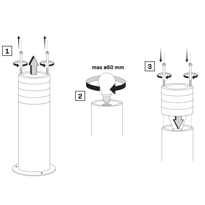 Lampada da esterno RINO 1xE27/12W/230V IP54 44 cm nero