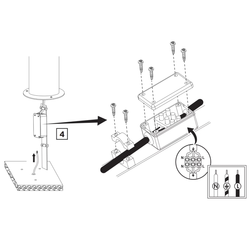 Lampada da esterno RINO 1xE27/12W/230V IP54 44 cm nero