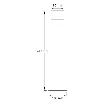 Lampada da esterno TEKSAS 1xE27/12W/230V IP44 44 cm grafite